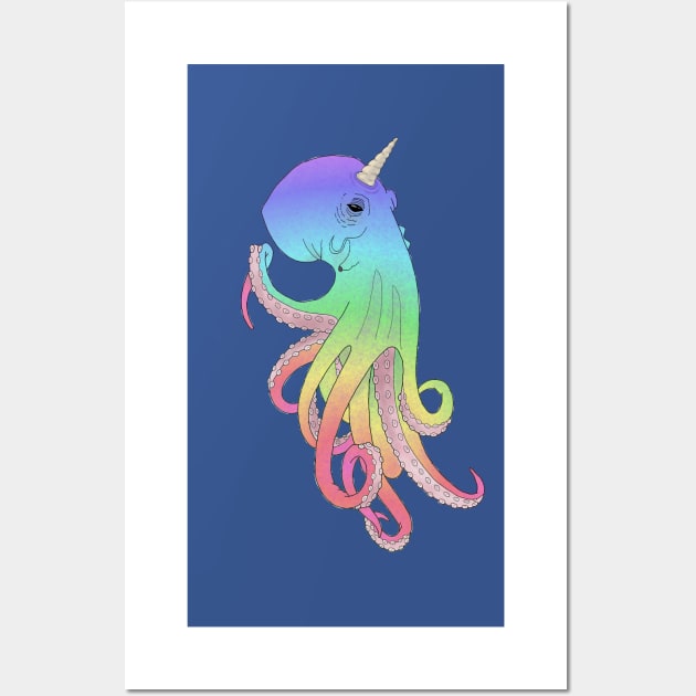 Rainbow Unicorn Octopus Wall Art by DesignsBySaxton